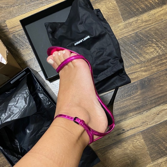 NWT Saint Laurent Lexi Fushia sandals - Picture 13 of 15